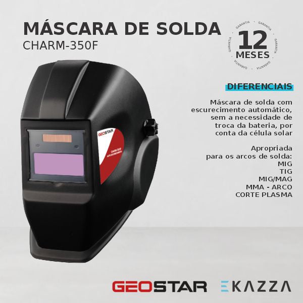 Máscara Solda Escurecimento Autom CHARM-350F - GEOSTAR