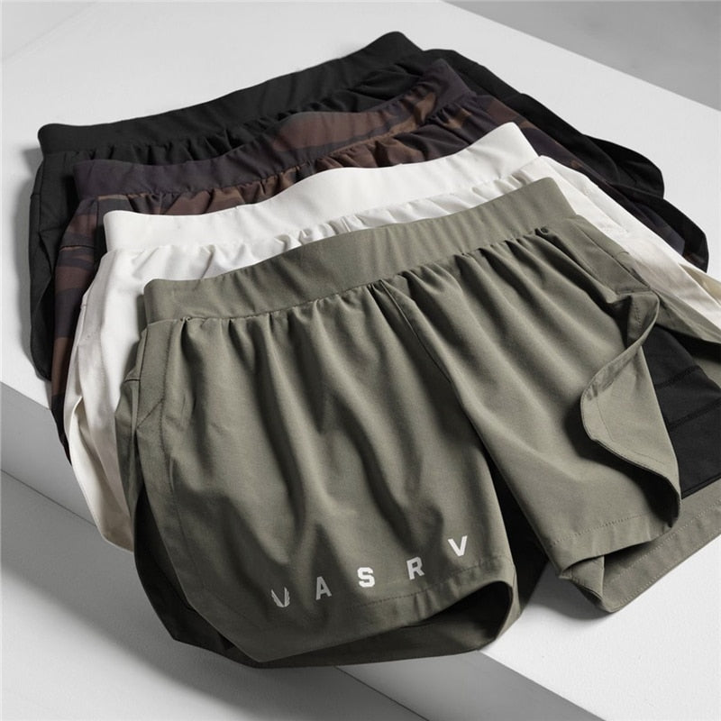 Shorts Masculino VASRV 2 em 1 para academia Fit Nax