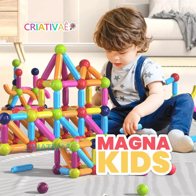 Magna Kids - Conjunto de Bolas e Hastes Magnéticas Criativaê