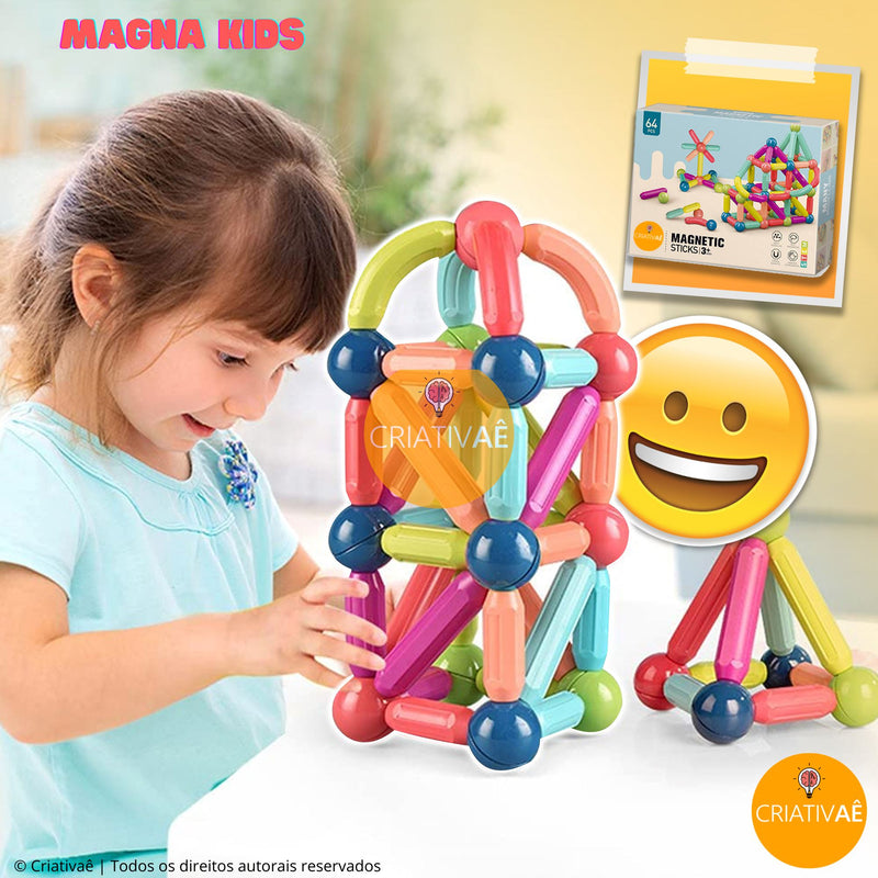 Magna Kids - Conjunto de Bolas e Hastes Magnéticas Criativaê