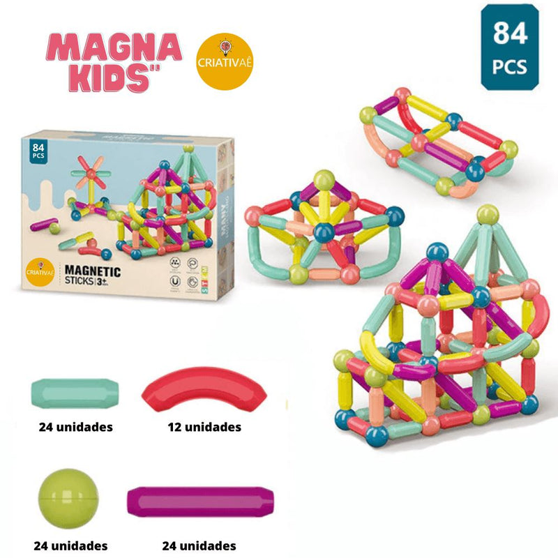 Magna Kids - Conjunto de Bolas e Hastes Magnéticas Criativaê