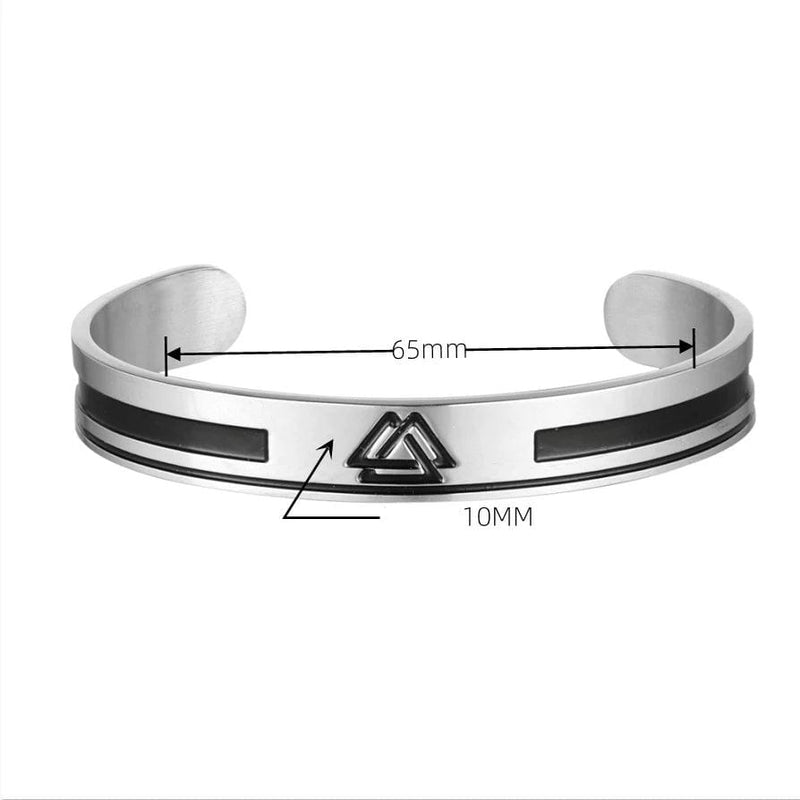 Bracelete Masculino Valknut em Aço Inoxidável